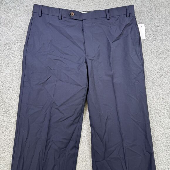 Brooks Brothers Pants Men’s 36x30 Explorer Madison Navy Blue Wool Stretch - Picture 2 of 13